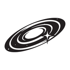 Minimalist Galaxy Logo, Vector Black silhouettes Space Icon. with white background