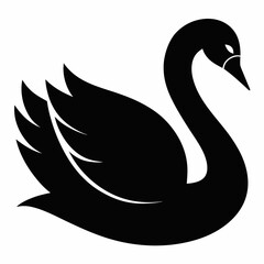 Minimalist Black Swan Silhouette Vector