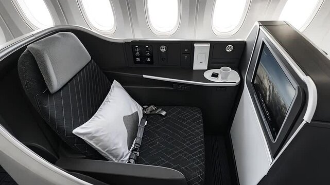 Luxurious airplane first-class seat