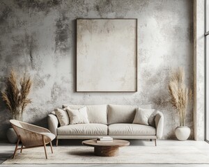 Minimalist living room interior design with neutral colors and natural elements for modern home decor inspiration