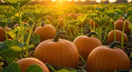 Pumpkin Patch at Sunset - Photos