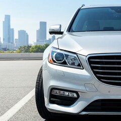 Close-up of a silver luxury car under sunlight, symbolizing trust and safety in modern auto insurance.