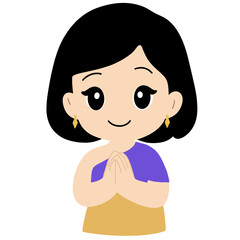 Obraz premium Thai Woman Traditional Dress Short Hair