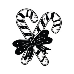 vector illustration of a Christmas candy stick icon on white background 