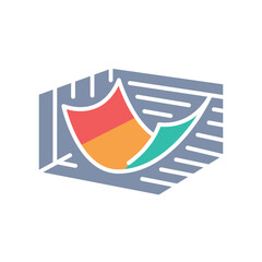 Gradient Descent color flat icon for digital and print projects.