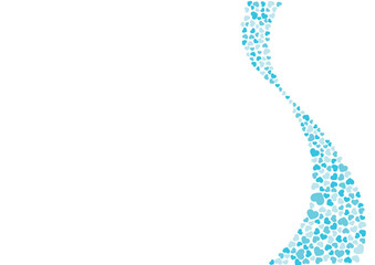 ハート柄の背景 水色系の3色 ハート