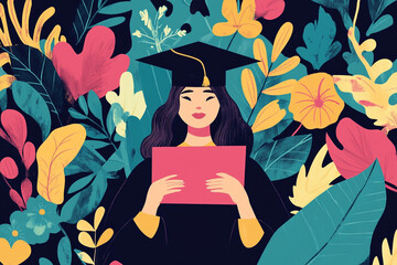 Teacher Holding a Graduation Cap Symbolizing Success and Achievement