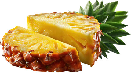 Pineapple Slice: A vibrant still-life showcases a perfectly sliced pineapple, with the juicy fruit's texture and color inviting and mouth-watering.