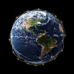 Illustration of the Earth with semiconductors connected