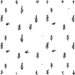 Minimalist Leaf Motif Sketch Pattern Background