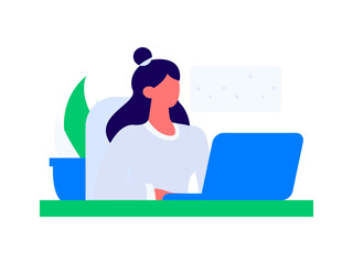 Flat vector illustration of business people operating work scene
