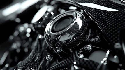 Fototapeta premium Close-up of futuristic engine components