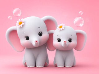 baby elephants bubbles cute wallpaper