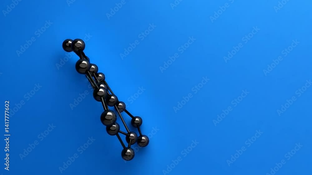 Poster abstract network structure on vibrant blue background with geometric nodes and connections represent