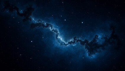 Fototapeta premium Expansive cosmic scene showcasing an intricate nebula and dark voids