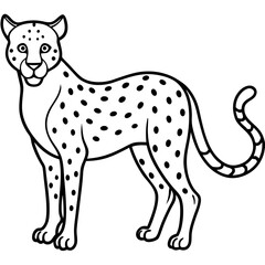 Minimalist Cheetah Line Art Vector