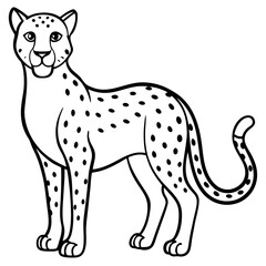 Minimalist Cheetah Line Art Vector