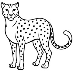 Minimalist Cheetah Line Art Vector