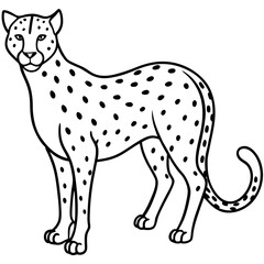Minimalist Cheetah Line Art Vector