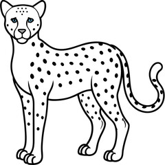 Minimalist Cheetah Line Art Vector