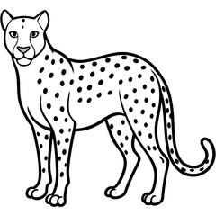Minimalist Cheetah Line Art Vector