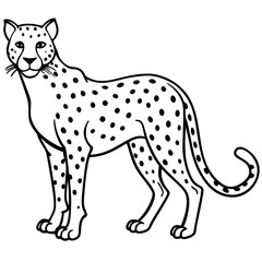 Minimalist Cheetah Line Art Vector