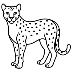 Minimalist Cheetah Line Art Vector