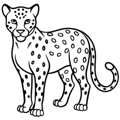 Minimalist Cheetah Line Art Vector