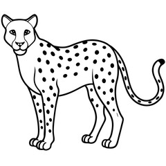 Minimalist Cheetah Line Art Vector