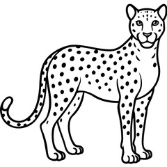 Minimalist Cheetah Line Art Vector