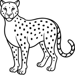 Minimalist Cheetah Line Art Vector