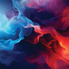 Obraz premium red, white and blue vapor collision 