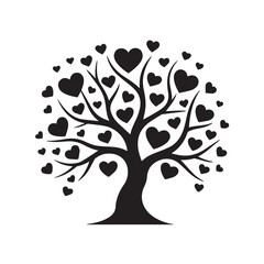 Obraz premium vector tree with heart