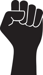 Anger freedom fist silhouette vector , Anger freedom fist icon vector illustration