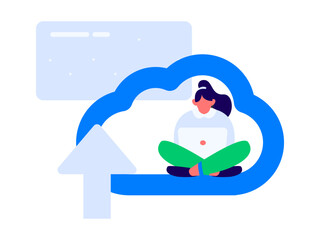 Flat vector illustration of business people operating work scene
