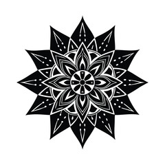 hand drawn deco mandala vector art silhouette