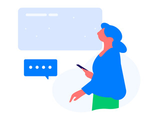 Flat vector illustration of business people operating work scene
