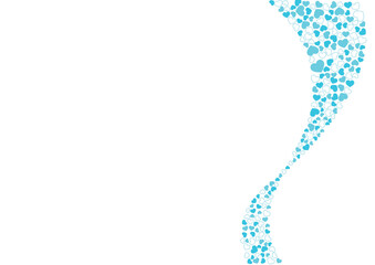 ハート柄の背景 水色系の3色 フチと単色 ハート