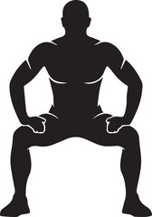 Naklejka premium Vector silhouette of a man on a white background. Bodybuilder.