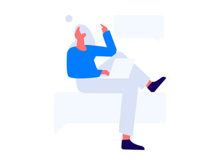 Flat vector illustration of business people operating work scene
