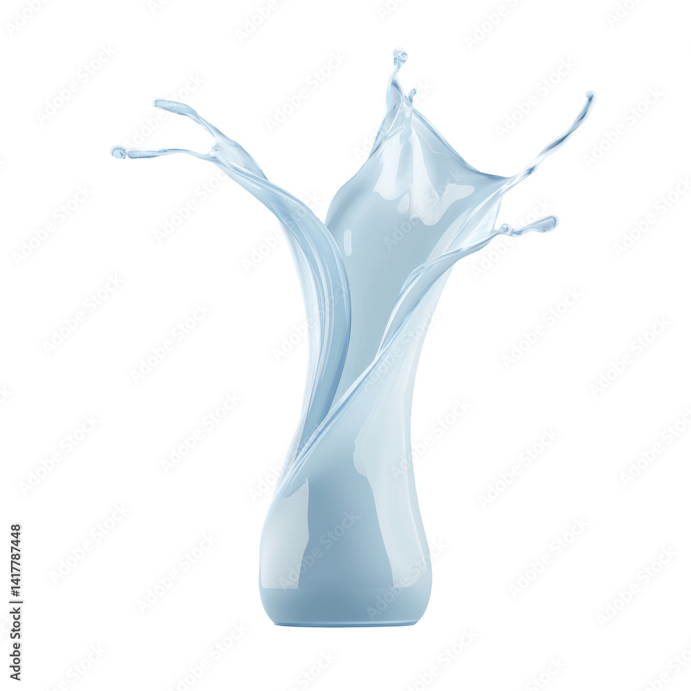 Aufkleber dynamic milk splash forms a twisted shape with energy and movement captured in perfect detail