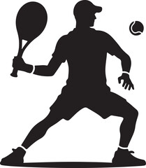 table tennis player silhouette vector
