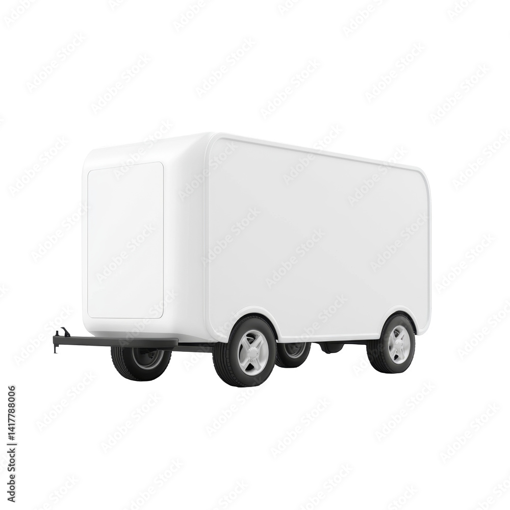 Aufkleber modern minimalist white trailer with smooth edges and sleek design for versatile usage