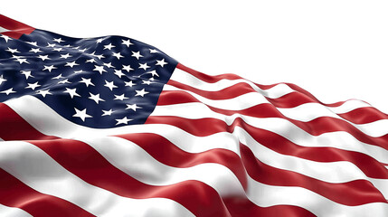 Fototapeta premium Waving United States Flag: Capture the spirit of patriotism with this vivid depiction of the American flag, waving proudly, its colors a symbol of freedom and national pride.