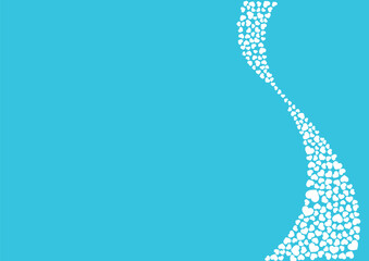 ハート柄の背景 水色系の単色 白抜き ハート