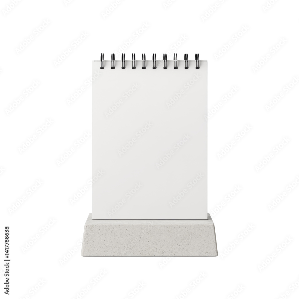 Poster blank spiral notepad on concrete base for notes and sketches