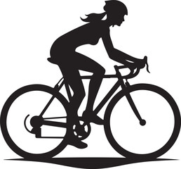 Fototapeta premium silhouette of a woman riding a bicycle