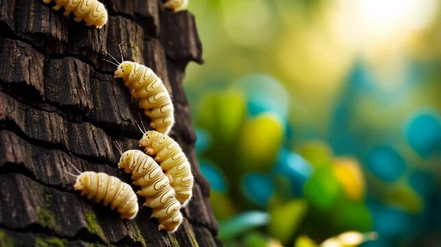 Yellow Caterpillar Climb A Journey Begins