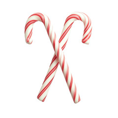 Candy cane set isolated on white and transparent background