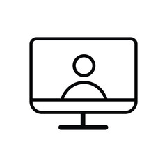 Video Conference Icon Online Meeting, Webinar, Virtual Communication Symbol